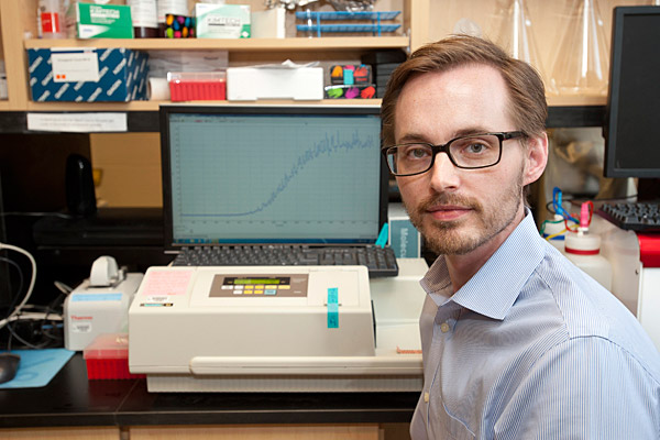 man in front of computer