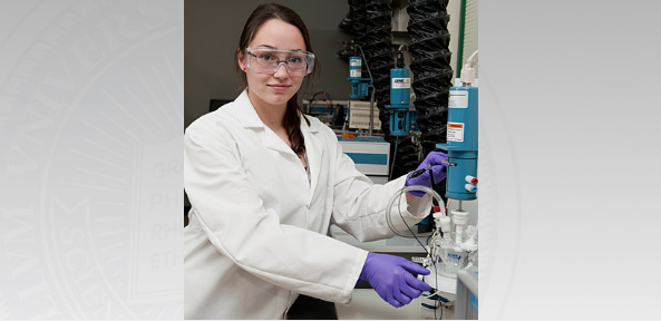 woman in lab coat