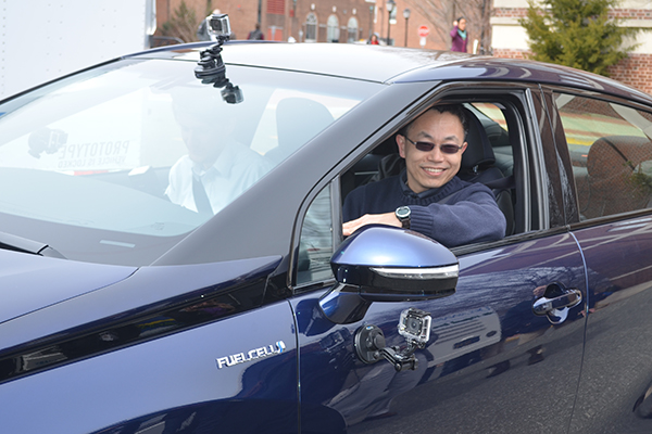 Yushan Yan in a car